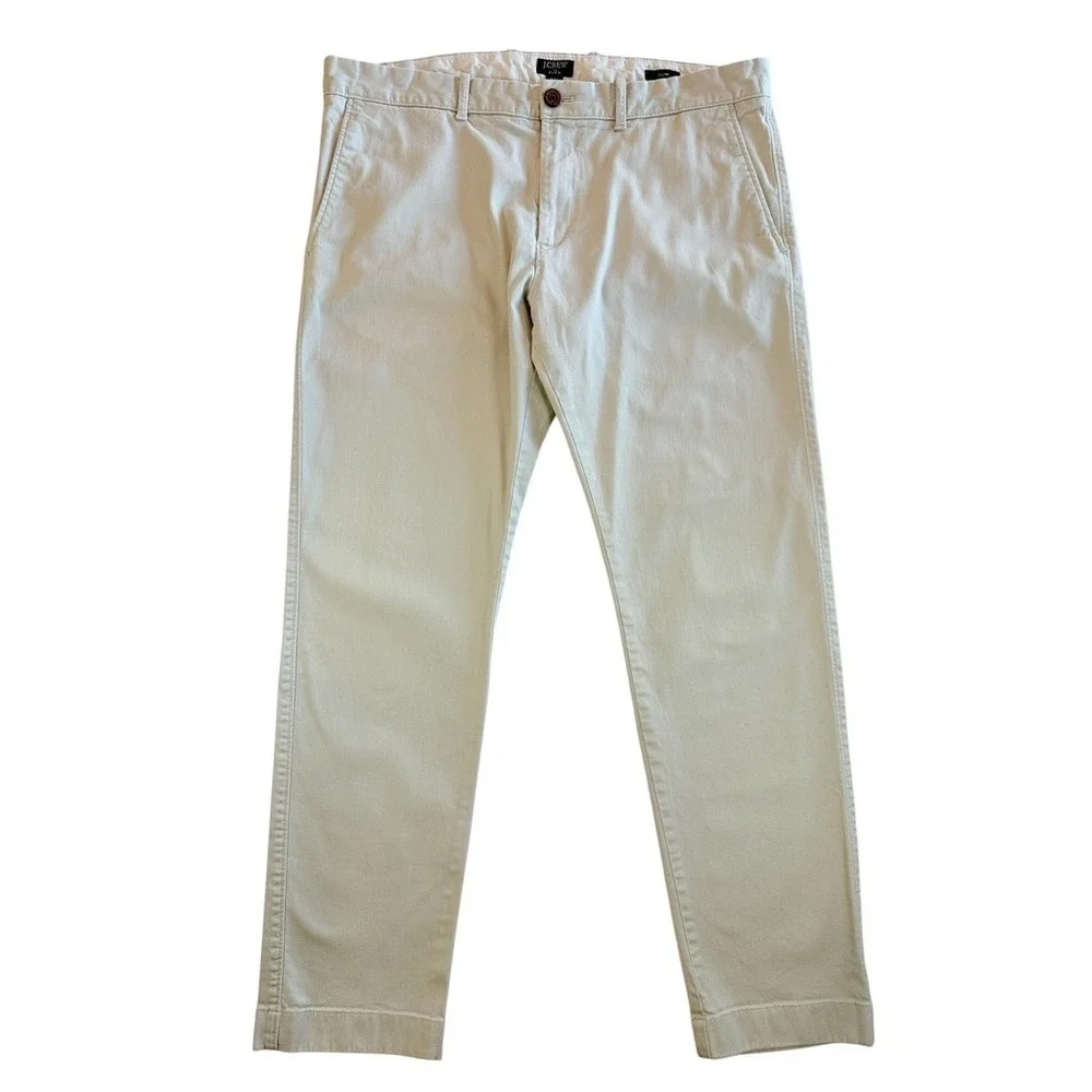 J. Crew Chino Pants Mens‎ 34x30 Beige Flex Slim Fit Re-Imagined H3167